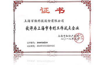 上海(hai)市專利工(gong)作試點企業(ye)