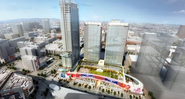 三(san)思(si)3500平(ping)方(fang)米(mi)戶外LED屏在美國西岸再(zai)造(zao)一(yi)箇(ge)“時(shi)